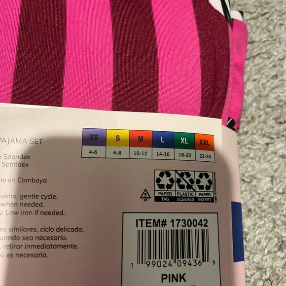 Room Service Pink Zebra Stripe Pajama Set - Picture 3 of 5